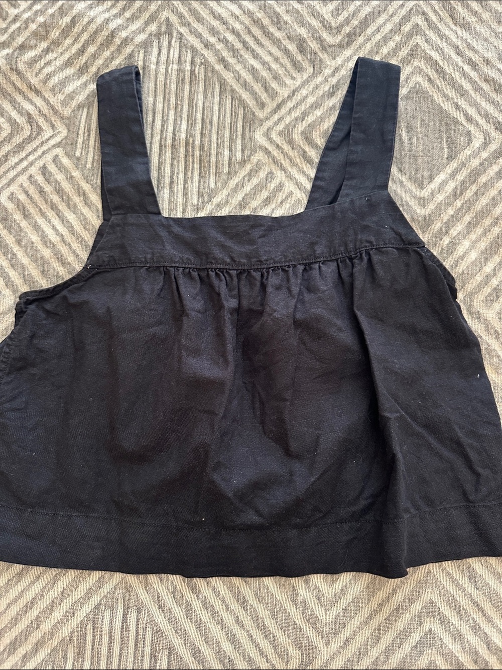 GAP Black Khaki Square-Neck Sleeveless Top